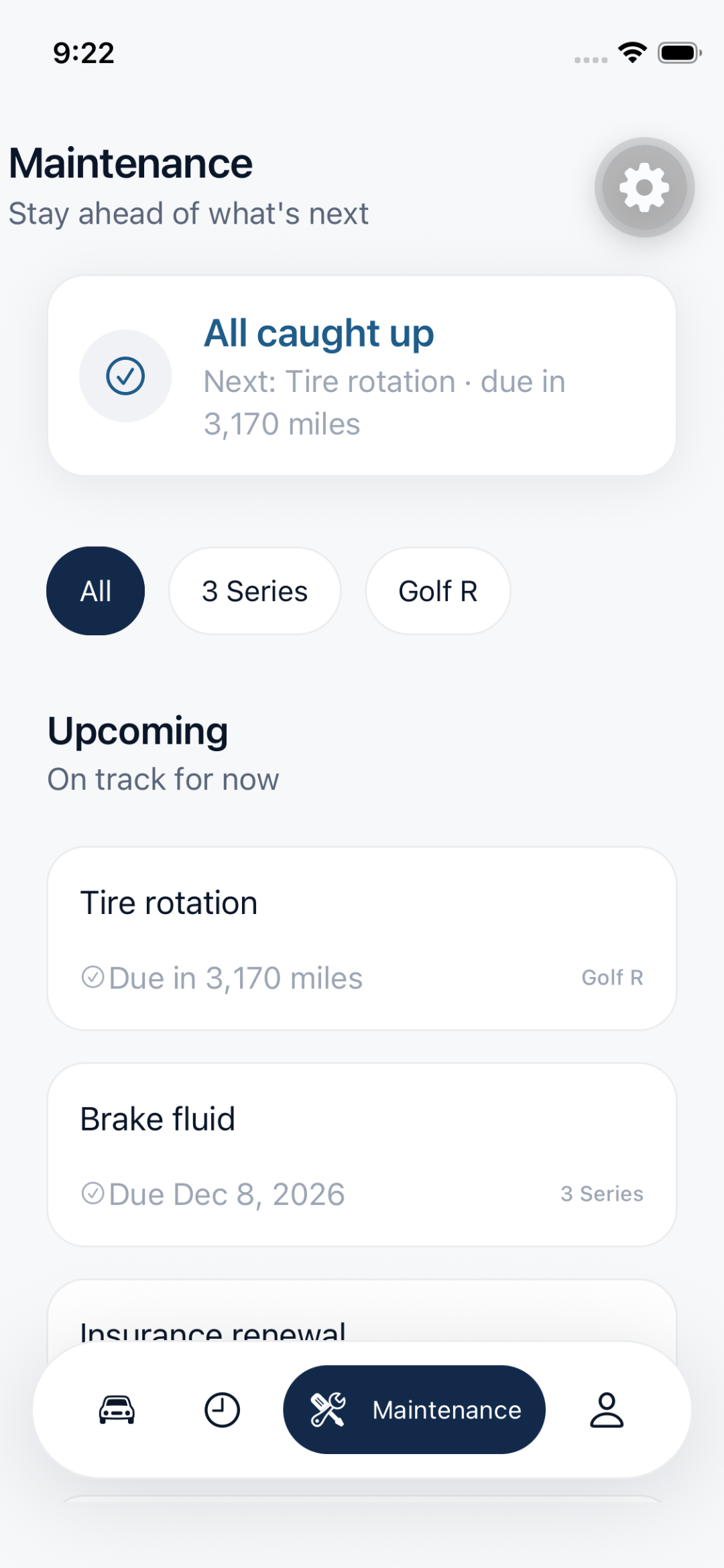 MyMotor All caught up screenshot