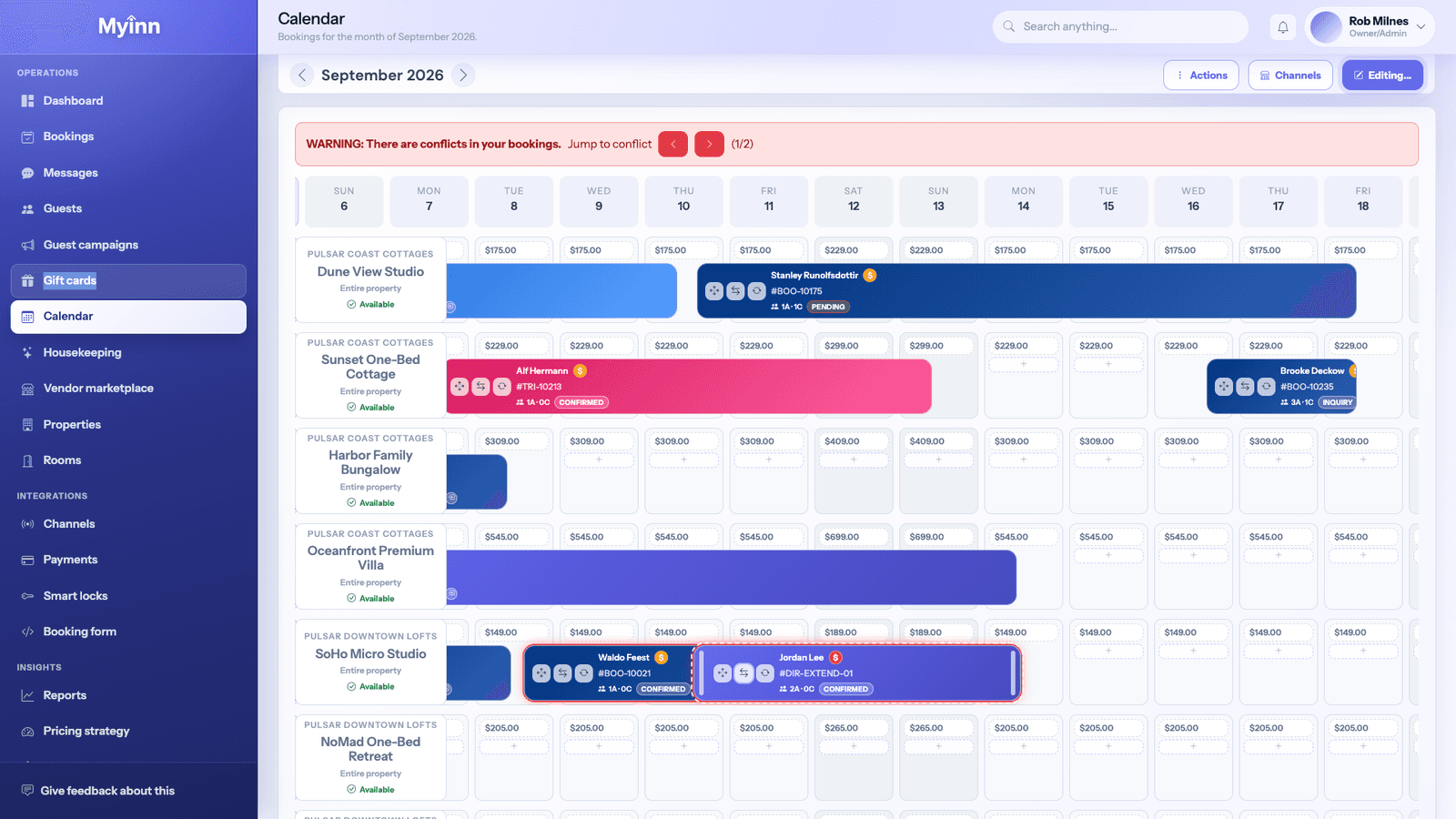 MyInn Extending a guest stay screenshot