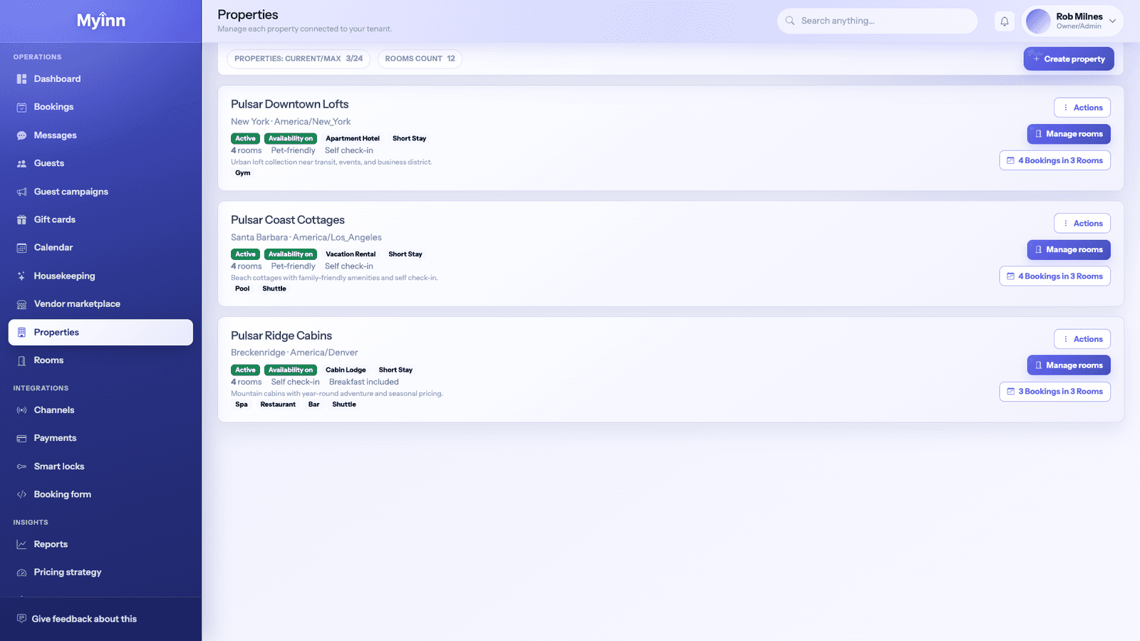 MyInn Property management screenshot