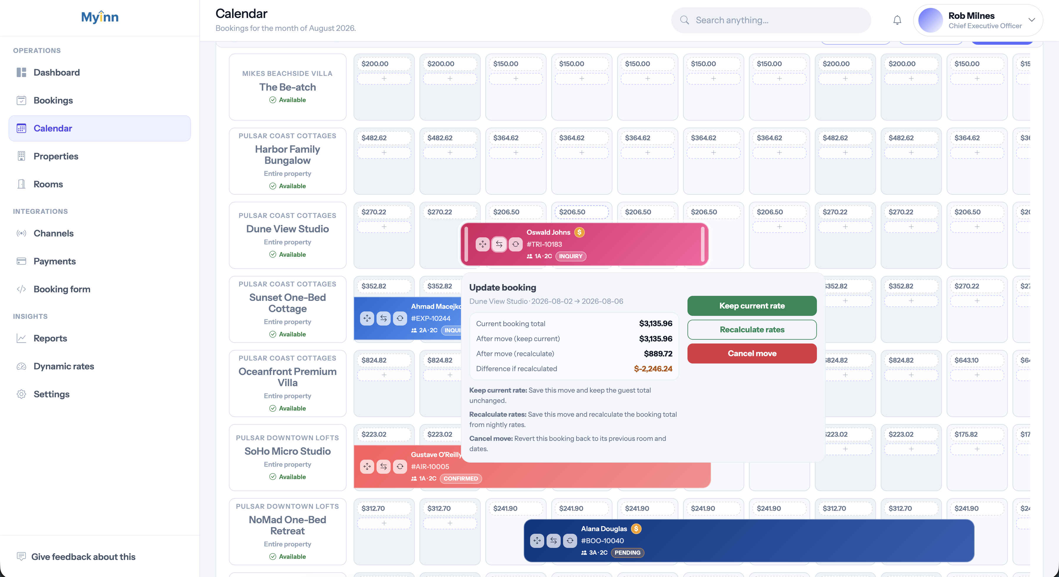MyInn Booking on the Calendar screenshot