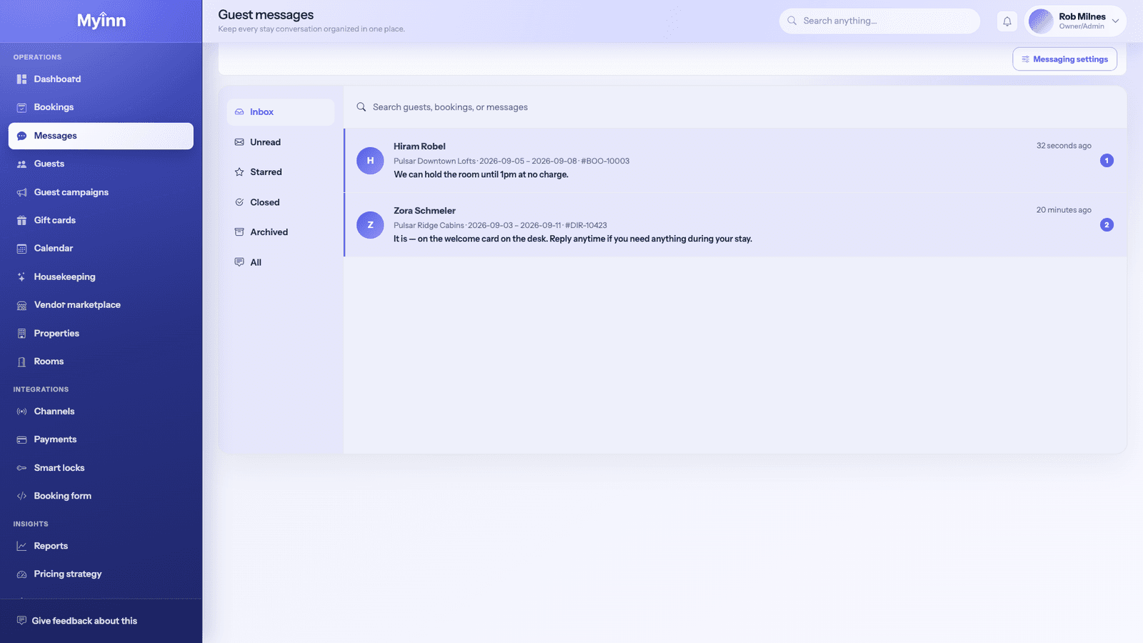 MyInn Keep guest conversations together screenshot