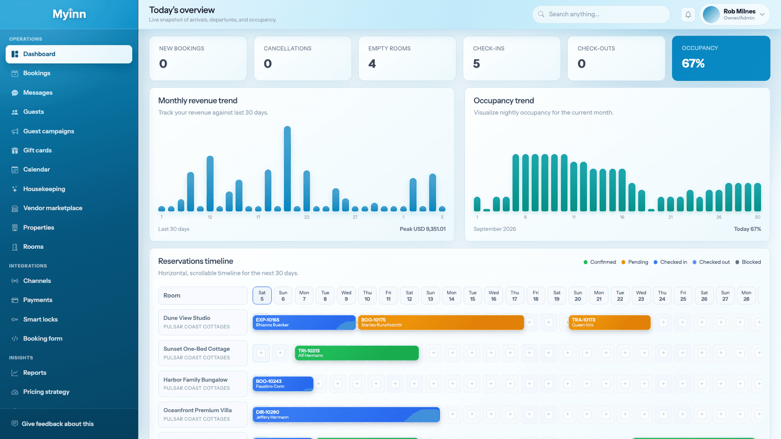 MyInn Ocean theme — light screenshot