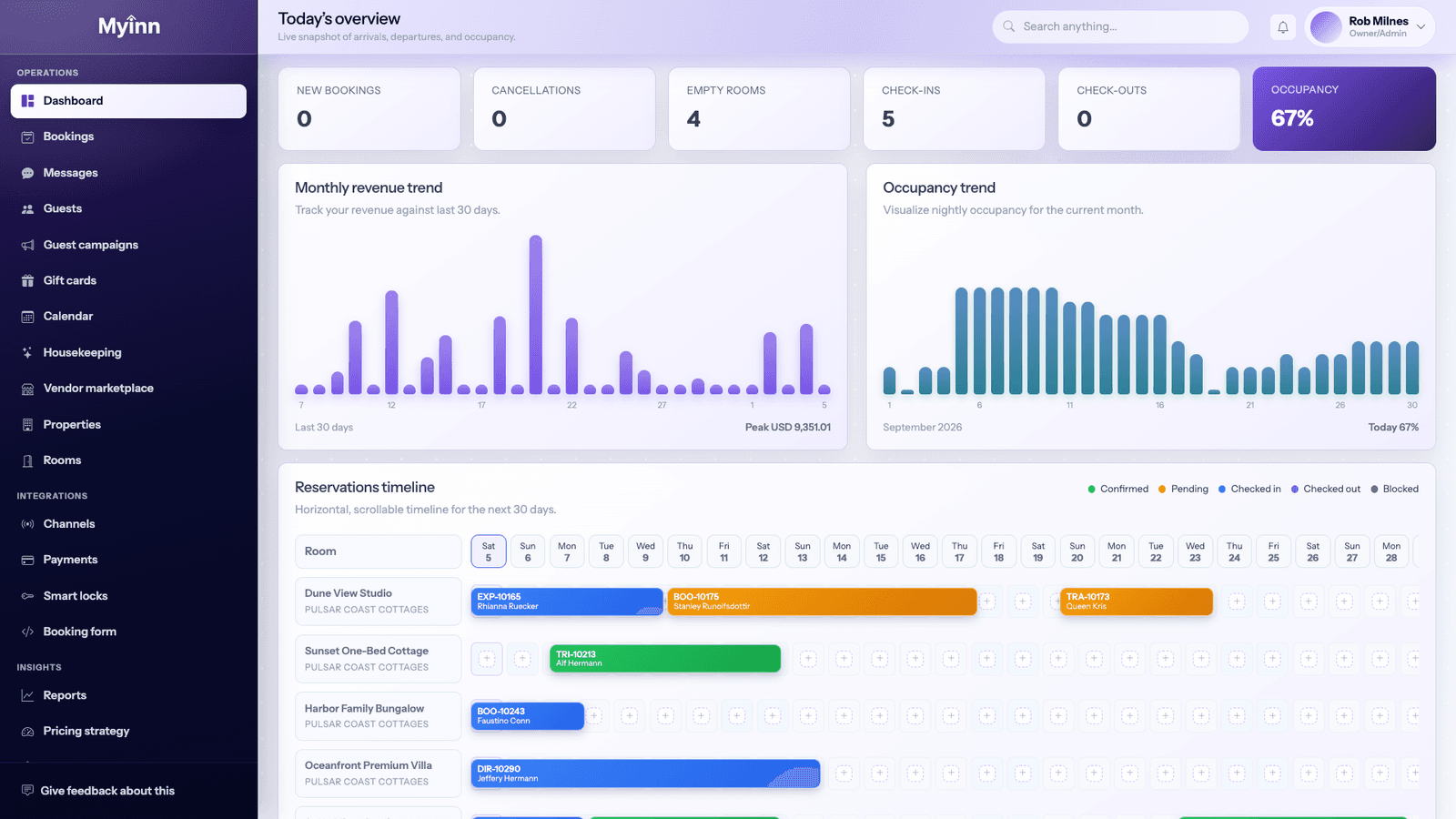 MyInn Space theme — light screenshot