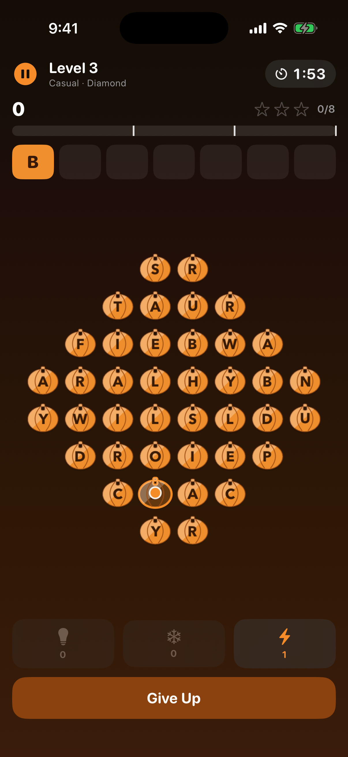 PolyWords Pumpkin Hollow theme screenshot